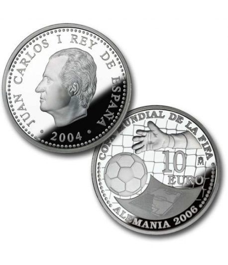Moneda 2004 Copa Mundial FIFA Alemania 2006 2ª 10 euros. Plata.