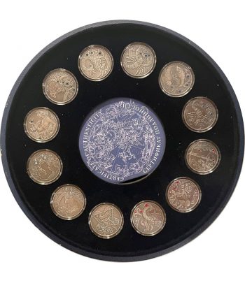 Colección 12 Monedas de plata Belarus 20 Rublos Zodiaco 2013 .  - 1