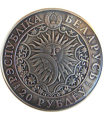 Colección 12 Monedas de plata Belarus 20 Rublos Zodiaco 2013 .  - 3