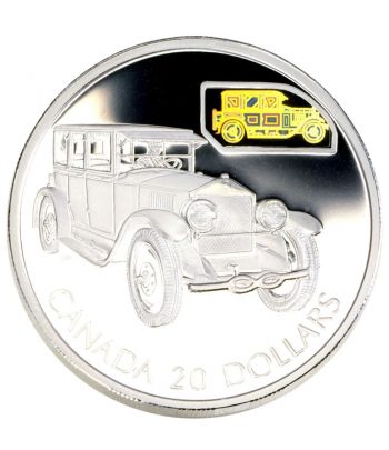 Canada 20$ (2002) Serie transportes Plata holograma. Automovil.