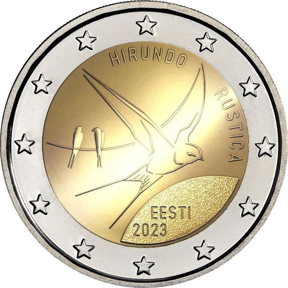 moneda 2 euros Estonia 2023 Golondrina Ahumada  - 1