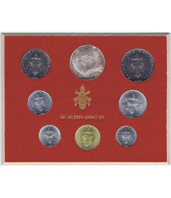 Cartera monedas Vaticano año 1974 en Liras  - 1