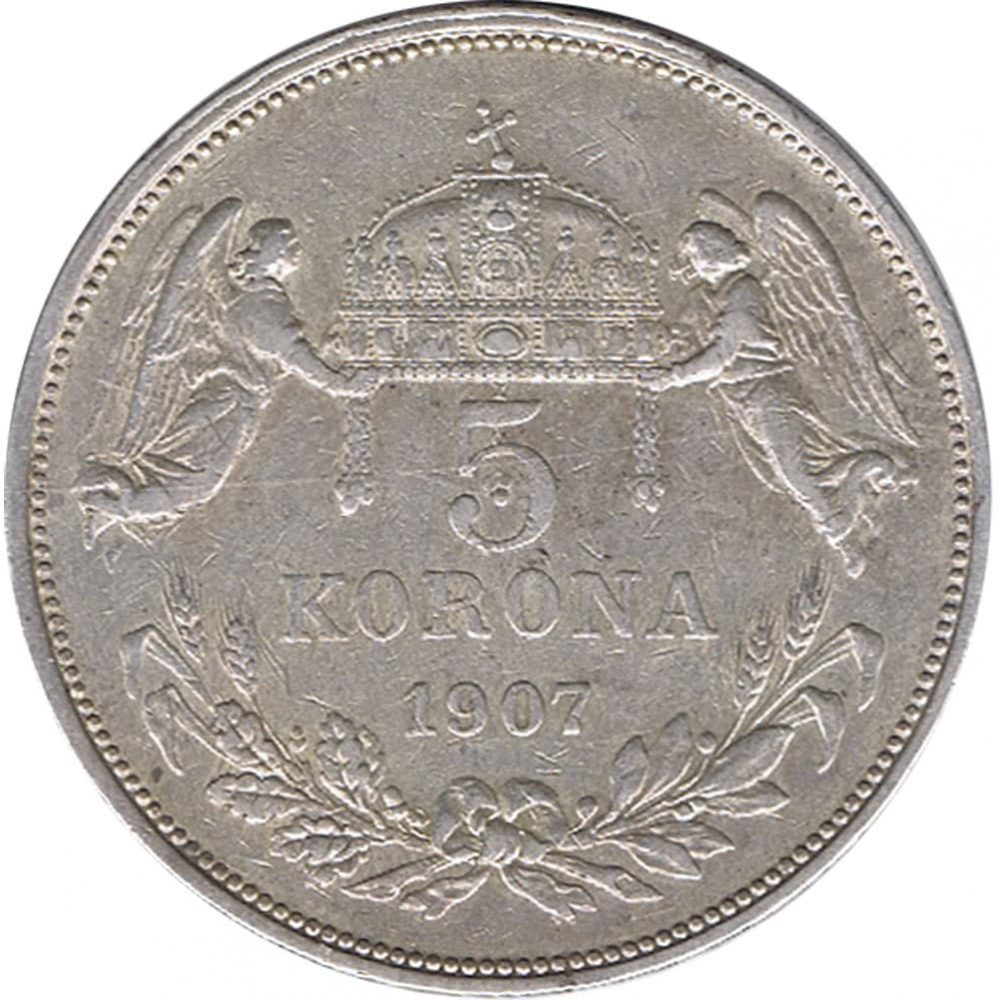 Hungría 5 coronas de plata 1907 Francisco José  - 1