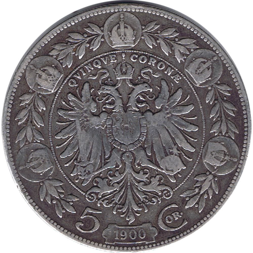 Austria 5 coronas de plata 1900 Francisco José  - 1
