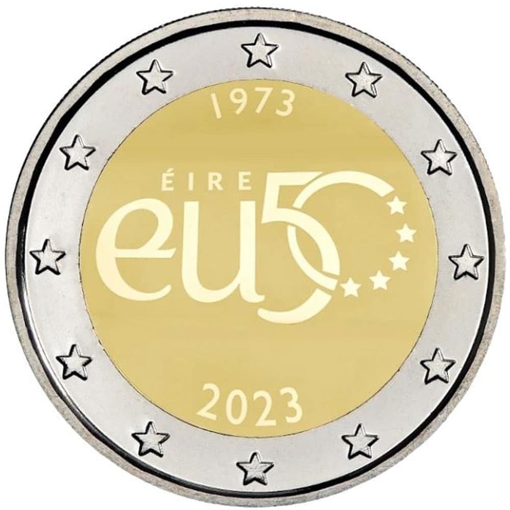 moneda Irlanda 2 euros 2023 50 Años adhesión UE  - 1