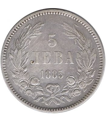 Bulgaria Moneda de 5 Leva 1885 Alejandro I  - 1