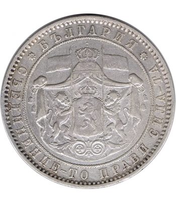 Bulgaria Moneda de 5 Leva 1885 Alejandro I  - 2
