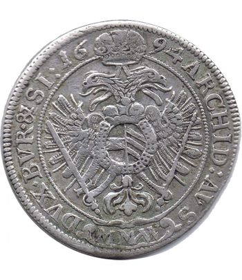 Austria Moneda de plata 15 kreuzer 1694 Leopoldo I.  - 2