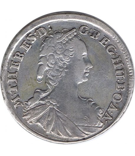 Hungría Moneda de plata 15 Krajczár 1745 Reina María Teresa..  - 1