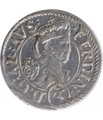 Austria Moneda de plata 3 kreuzer Fernando Carlos.  - 1