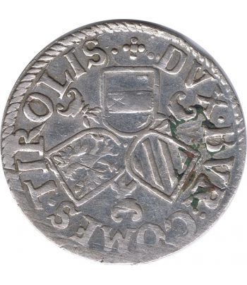Austria Moneda de plata 3 kreuzer Fernando Carlos.  - 2