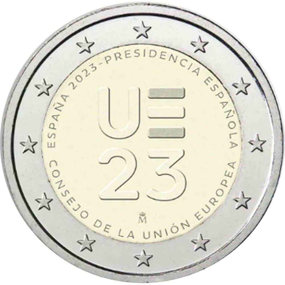 moneda 2 euros España 2023 Presidencia Consejo Unión Europea  - 1