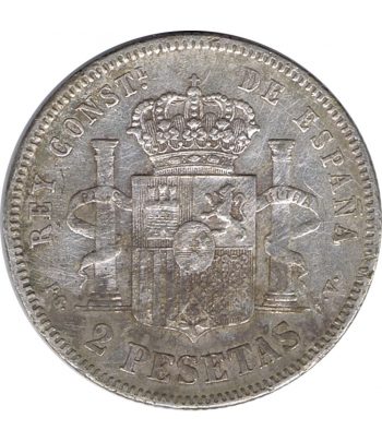 Moneda de España 2 Pesetas Plata 1894 *94 Alfonso XIII PG V.  - 1