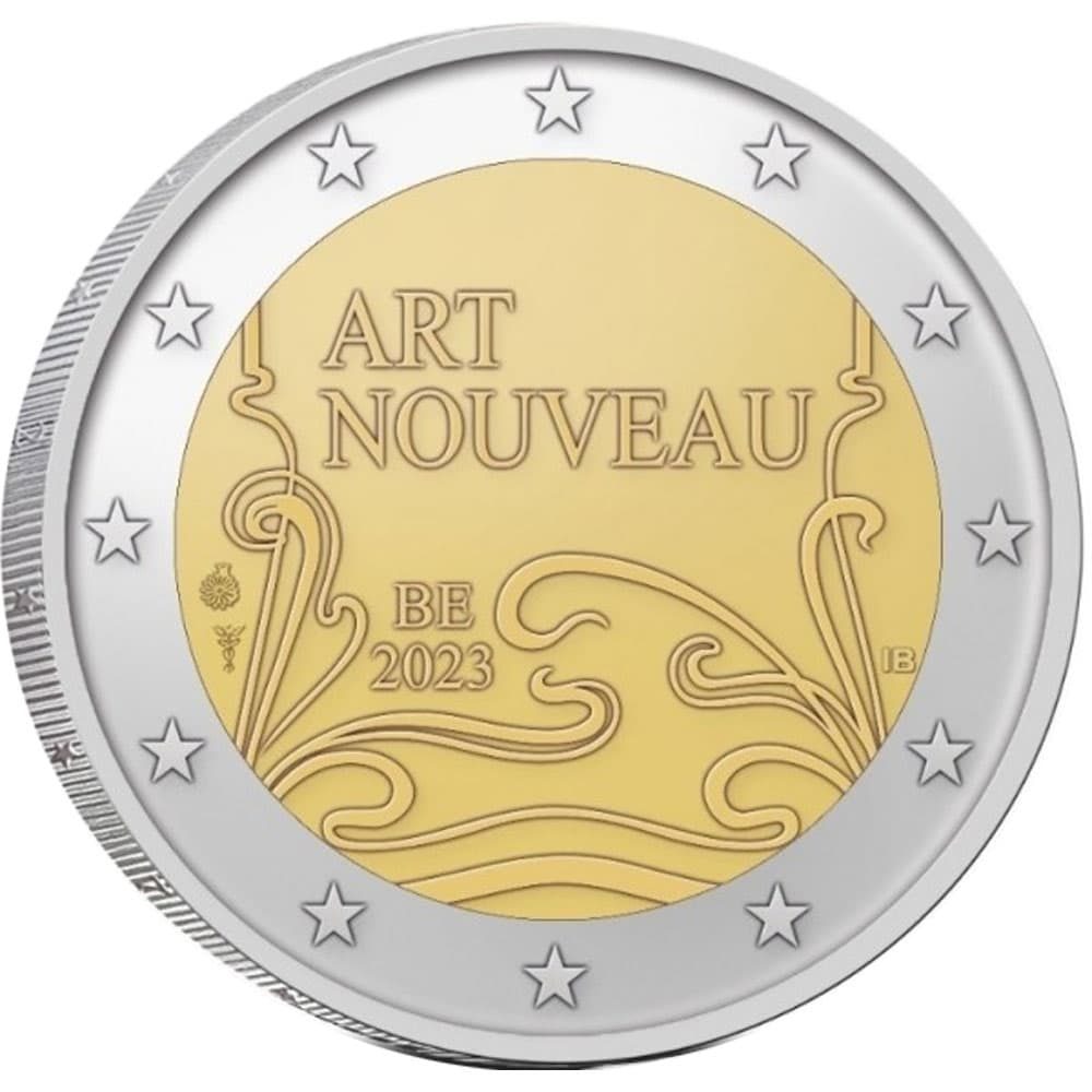 moneda 2 euros Belgica 2023 Año del Art Nouveau  - 1