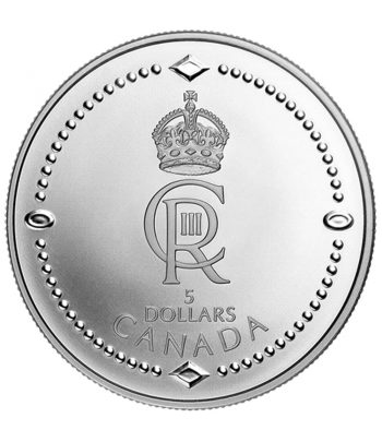 Moneda de 5$ de plata Canada Coronación Carlos III 2023  - 1