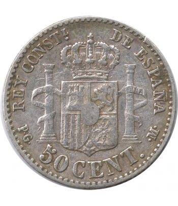Moneda de España 50 Céntimos de Plata 1892 *22 Alfonso XIII PG M.  - 2