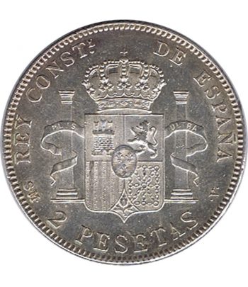 Moneda de España 2 Pesetas de Plata 1905 Alfonso XIII SM V. SC  - 2