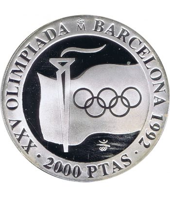 Moneda 2000 Pesetas 1991 Juegos Olímpicos Barcelona'92 Llama suelta  - 1