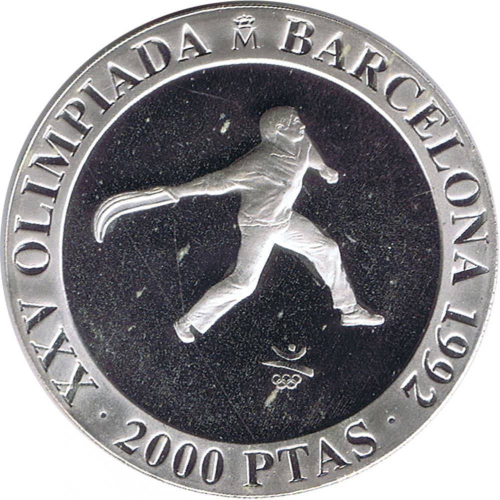 Moneda 2000 Pesetas 1990 Juegos Olímpicos Barcelona'92 Cesta Punta.  - 1