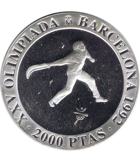 Moneda 2000 Pesetas 1990 Juegos Olímpicos Barcelona'92 Cesta Punta.  - 1