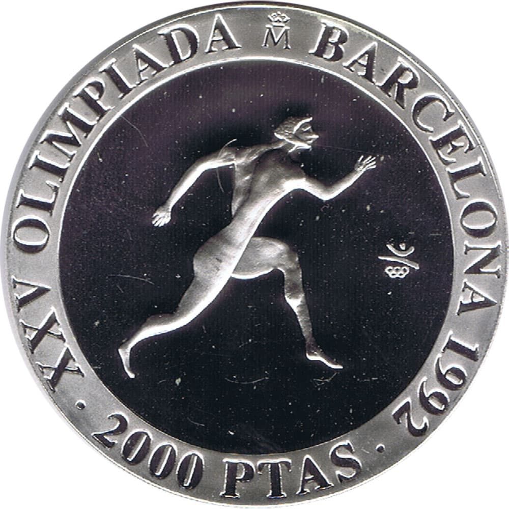 Moneda 2000 Pesetas 1990 Juegos Olímpicos Barcelona'92 Atleta  - 1