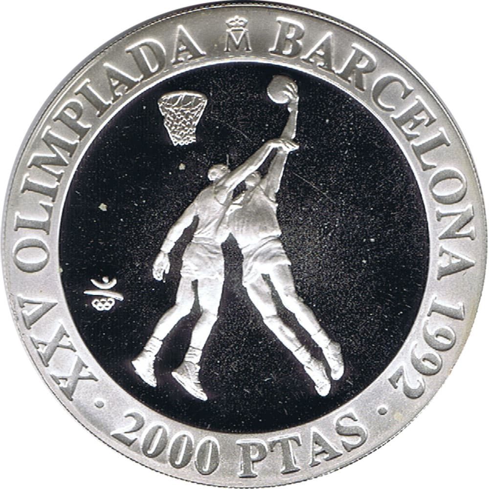 Moneda 2000 Pesetas 1990 Juegos Olímpicos Barcelona'92 Baloncesto.  - 1