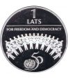 Moneda 1 Lats Letonia 50 Años ONU 1995. Plata  - 1