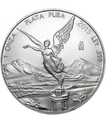 Moneda de México 1 Onza plata Pura 2015.  - 1