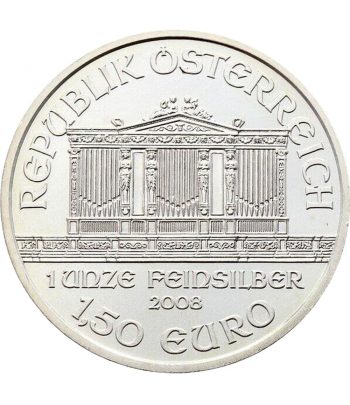 Moneda onza de plata 1,5 euros Austria Filarmonica 2008  - 1