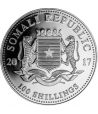 Moneda plata Somalia 100 Shilling Elefante 2017.  - 2