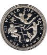 Moneda de plata One Crown Isla de Man 1982 Mundial Futbol.  - 1