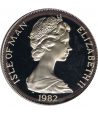 Moneda de plata One Crown Isla de Man 1982 Mundial Futbol.  - 2