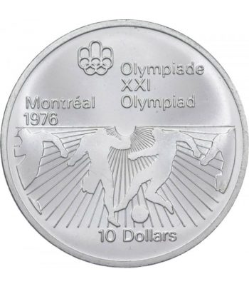 Moneda de plata 10 Dollars Canadá JJOO Montreal 1976.  - 2