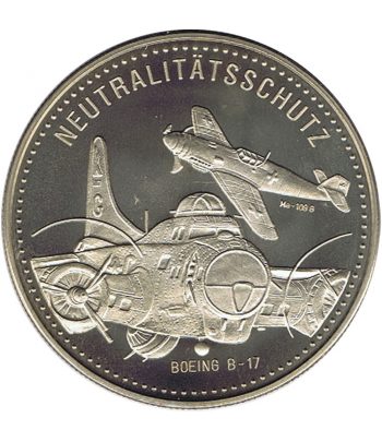 Moneda de níquel 5 ecu Suiza 1995. Aviación.  - 1