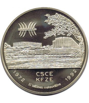 Moneda cuproníquel 5 Ecu Finlandia 1992 Conferencia CSCE.  - 1