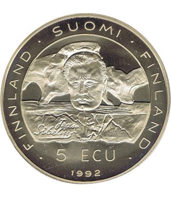 Moneda cuproníquel 5 Ecu Finlandia 1992 Conferencia CSCE.  - 2