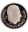 Moneda 50 kroner Noruega 1995 50 Años ONU. Plata  - 2