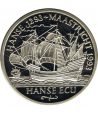Moneda cuproníquel Hanse Ecu 5 Euro Munster 1996 Barcos  - 2