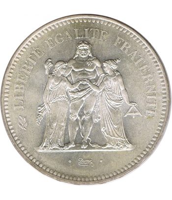 Moneda de plata Francia 50 francs 1976.  - 2