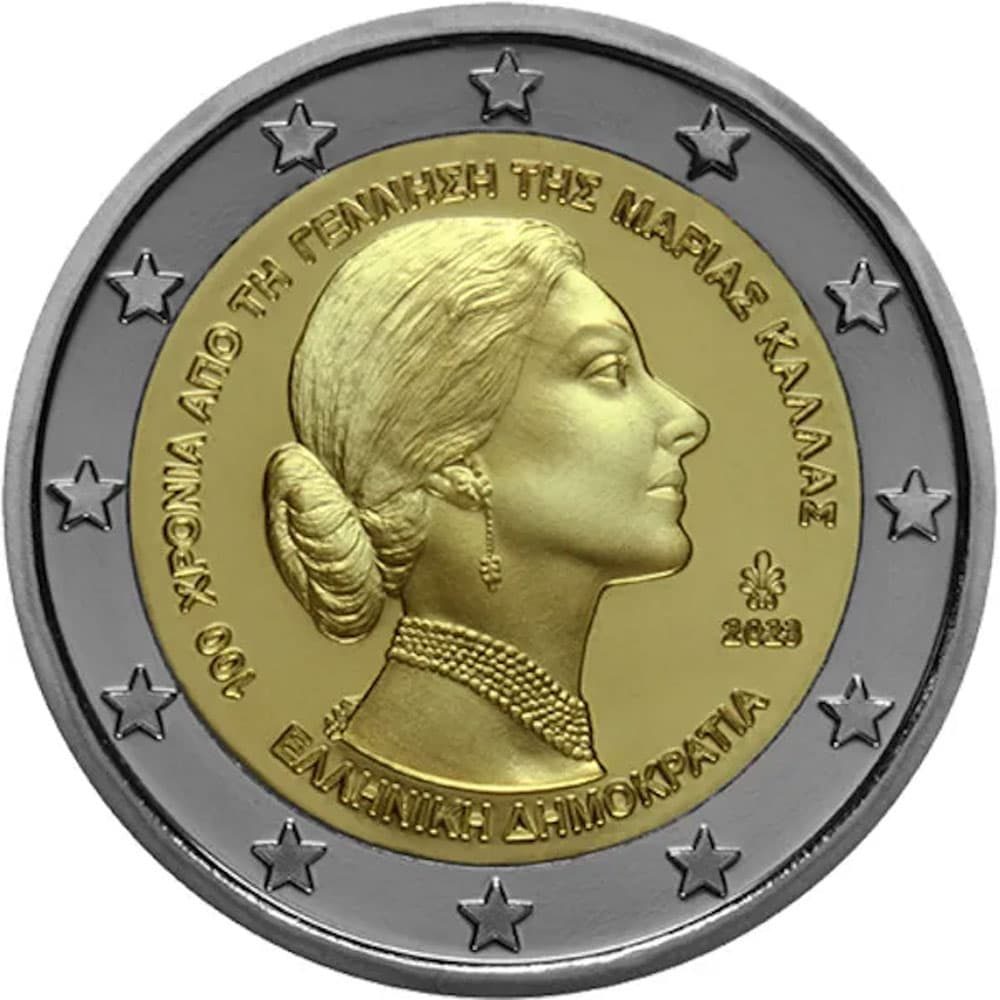 moneda 2 euros Grecia 2023 Centenario Maria Callas  - 1