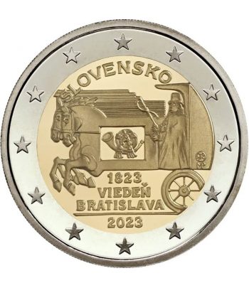moneda 2 euros Eslovaquia 2023 200 Años Correo Urgente  - 1