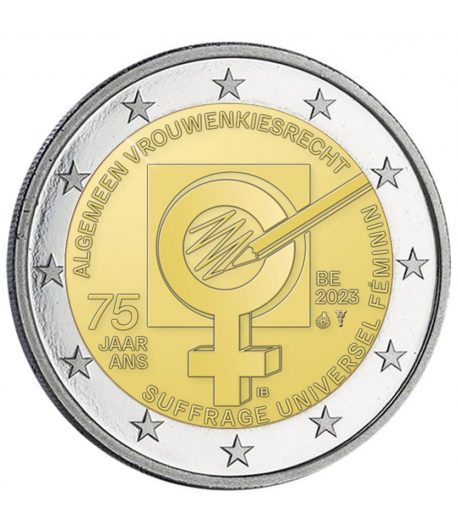 moneda 2 euros Bélgica 2023 Sufragio Universal Femenino  - 1