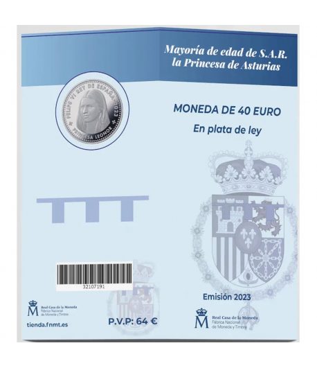 Euroset España 40 euros 2023 Princesa Leonor.  - 1