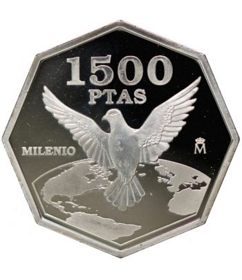 Moneda de España 1500 Pesetas 2000 Milenio. La Paz.  - 1