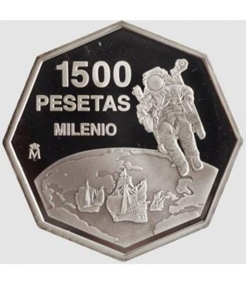 Moneda de España 1500 Pesetas 1999 Milenio. Astronauta.  - 1