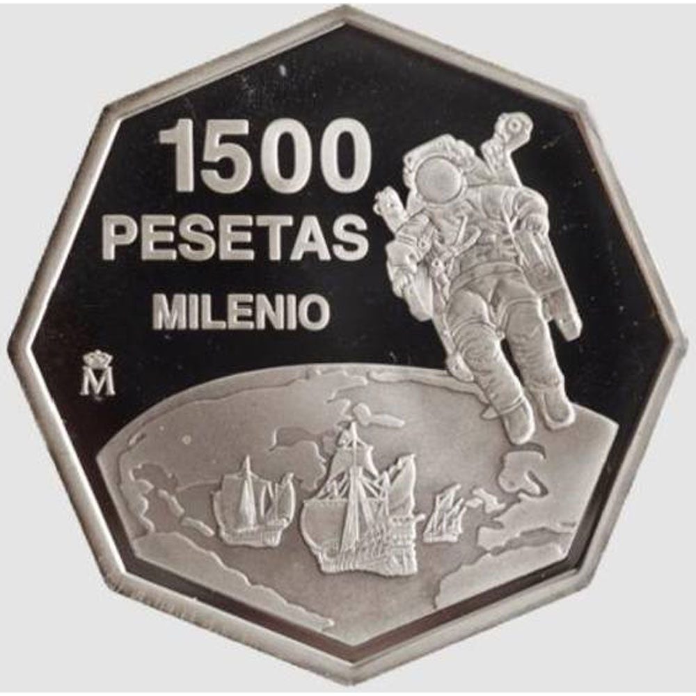 Moneda de España 1500 Pesetas 1999 Milenio. Astronauta.  - 1