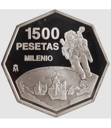 Moneda de España 1500 Pesetas 1999 Milenio. Astronauta. - 1 Moneda de España 1500 Pesetas 1999 Milenio. Astronauta. - 1