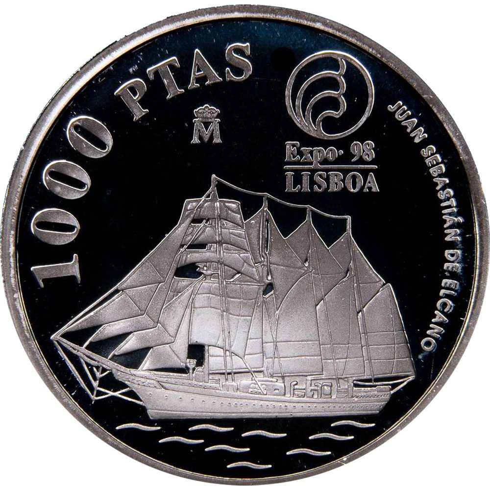 Moneda de España 1000 Pesetas 1998 Expo 98 Lisboa.  - 1