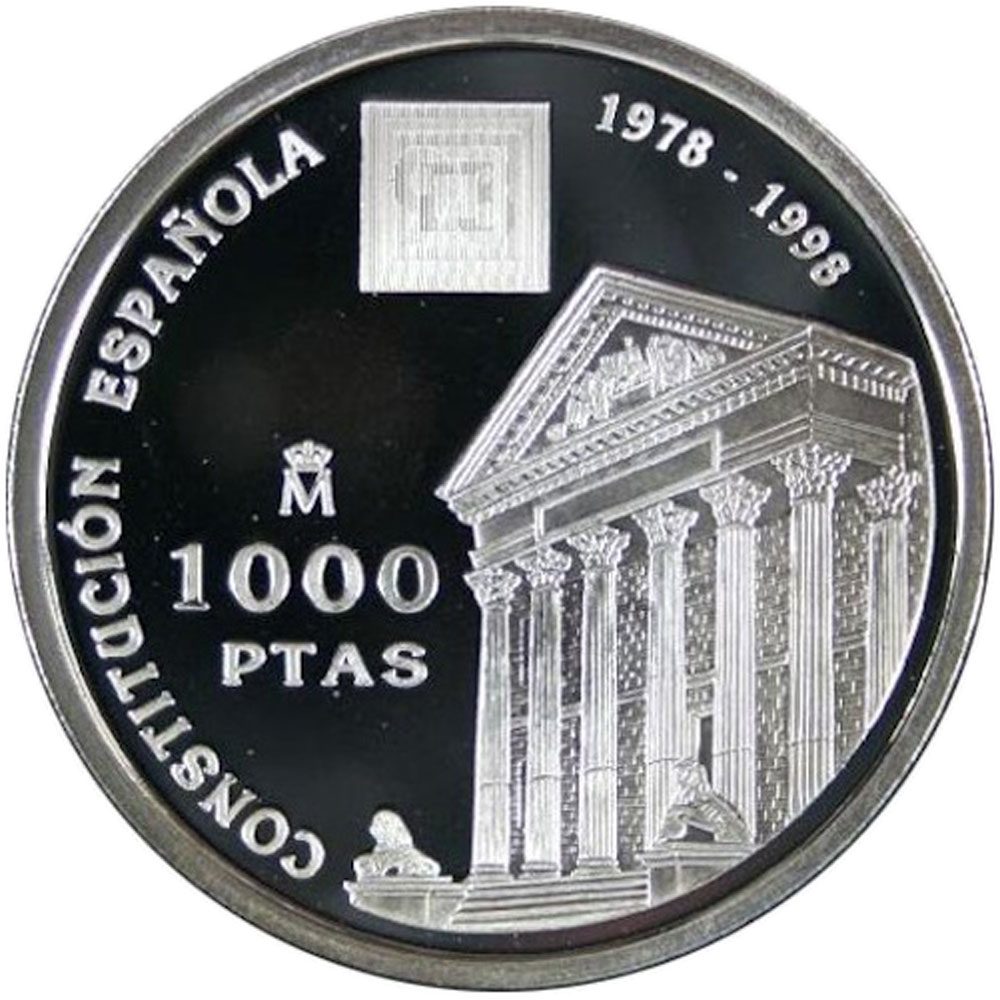 Moneda de España 1000 Pesetas 1998 Constitución Española.  - 1