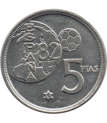 Moneda de España 5 Pesetas 1975 *19-80 ERROR del Mundial  - 1